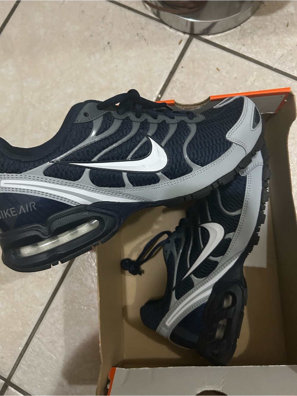Nike Kids Air Max-Style Sneakers in Navy, Gray and White